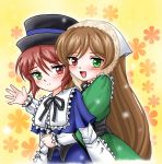  2girls blush hug rozen_maiden souseiseki suiseiseki 