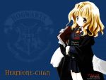  1024x768 blonde_hair brown_eyes brown_hair harry_potter hermione_granger school_uniform short_hair wallpaper 