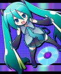  blue_eyes cd detached_sleeves hatsune_miku long_hair necktie skirt spring_onion thigh-highs thighhighs twintails vocaloid waiai 
