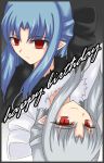  blue_hair len long_hair melty_blood multiple_girls pointy_ears red_eyes ribbon ribbons silver_hair tsukihime type-moon white_hair white_len 