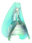  bad_id boots closed_eyes hatsune_miku long_hair necktie no_nose onomaru sasamori_tomoe sitting thigh-highs thigh_boots thighhighs twintails very_long_hair vocaloid 