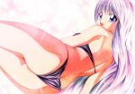  bikini blue_eyes long_hair marker_(medium) on_side original silver_hair swimsuit traditional_media yadokari_genpachirou 