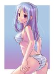  bikini blue_hair katahira_masashi long_hair original purple_eyes sketch striped striped_bikini striped_swimsuit swimsuit violet_eyes 