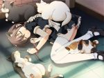  animal_ears brown_hair cat cat_ears edelweiss fetal_position game_cg maid mary_janes shoes sleeping thigh-highs thighhighs white_legwear white_thighhighs 