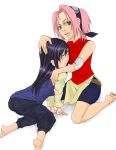  black_hair green_eyes haruno_sakura hyuuga_hinata naruto pink_hair white_eyes 