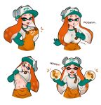  1girl breasts cheshikk clothes domino_mask downscaled eyebrows gloves golden_egg green_eyes heart heart-shaped_pupils highres humor inkling large_breasts looking_at_viewer mask md5_mismatch nintendo resized salmon_run simple_background small_breasts smile solo splatoon splatoon_2 symbol-shaped_pupils tentacle_hair tongue tongue_out under_boob 