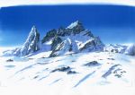  blue_sky calligraphy_brush_(medium) day glacier graphite_(medium) hariken ice mountain nature outdoors scenery sky traditional_media 