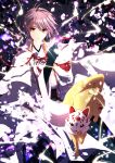  androgynous fox fox_mask hakama japanese_clothes katsugeki/touken_ranbu kimono konnosuke mask pink_hair saniwa_(katsugeki/touken_ranbu) saniwa_(touken_ranbu) short_hair touken_ranbu 