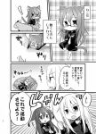  3girls comic greyscale kantai_collection kikuzuki_(kantai_collection) mikazuki_(kantai_collection) mochizuki_(kantai_collection) monochrome multiple_girls nagasioo translation_request 