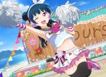  blue_hair cheerleader long_hair love_live!_sunshine!! pink_eyes tsushima_yoshiko 