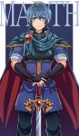  1boy armor blue_eyes blue_hair cape character_name fire_emblem fire_emblem:_mystery_of_the_emblem gloves looking_at_viewer male_focus marth smile solo sword tiara weapon 