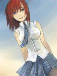  1girl a3107 blue_eyes breasts kairi_(kingdom_hearts) kingdom_hearts kingdom_hearts_ii redhead short_hair solo 