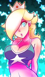  1girl absurdres blonde_hair highres super_mario_bros. rosetta_(mario) star tank_top 