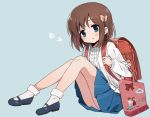  1girl backpack bag brown_hair onjouji_toki saki saki_achiga-hen school_uniform senriyama_school_uniform shisoneri short_hair 
