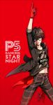  1boy black_hair glasses gloves headphones highres kurusu_akira looking_at_viewer male_focus persona persona_5 persona_5:_dancing_star_night persona_dancing_night red_gloves short_hair smile solo 