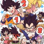  ... 1girl 6+boys :d :o =3 aqua_eyes armor back_turned bandanna bardock black_eyes black_hair blue_eyes brothers clenched_hand closed_eyes crossed_arms dougi dragon_ball dragon_ball_(object) dragonball_z eyebrows_visible_through_hair father_and_son flag frown gine gloves grandfather_and_grandson grandmother_and_grandson grin highres looking_at_viewer mother_and_son multiple_boys nappa number open_mouth purple_hair raditz salute short_hair siblings simple_background smile son_gohan son_gokuu son_goten speech_bubble spiky_hair star sunglasses super_saiyan tail tkgsize trunks_(dragon_ball) vegeta white_background wristband 