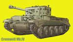  cromwell_(tank) earasensha ground_vehicle military military_vehicle motor_vehicle original tank yellow_background 