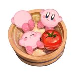  blush_stickers clone closed_eyes food kirby kirby:_mass_effect kirby_(series) no_humans simple_background sleeping smile soup tomato white_background 
