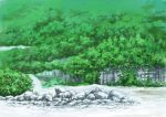 absurdres bush day forest highres hirota_(masasiv3) nature no_humans outdoors river rock scenery tree water waterfall 