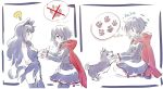  blake_belladonna cape commentary_request iesupa paw_print question_mark ruby_rose rwby speech_bubble tail_wagging translation_request welsh_corgi zwei_(rwby) 