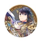 1boy alfonse_(fire_emblem) armor blonde_hair blue_eyes blue_hair cape copyright_name fire_emblem fire_emblem_heroes gloves male_focus multicolored_hair simple_background solo sword two-tone_hair weapon white_background yukimiyuki 