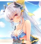  bikini blue_hair lancer_(kiyohime) long_hair red_eyes 