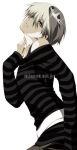  1boy belphegor_(reborn) hair_over_eyes katekyo_hitman_reborn misteor shirt short_hair smile solo striped striped_shirt 