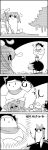  4koma animal_ears bow braid cat_ears comic commentary_request eggplant forest greyscale hair_bobbles hair_bow hair_ornament highres jojo_no_kimyou_na_bouken kaenbyou_rin monochrome nature onozuka_komachi riding scythe shaded_face shouryouuma smile sparkle spirit star_platinum sweatdrop tani_takeshi touhou translation_request twin_braids twintails yukkuri_shiteitte_ne 