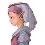  1girl blonde_hair blue_eyes blush closed_eyes dress hat pointy_ears princess_zelda smile solo the_legend_of_zelda the_legend_of_zelda:_ocarina_of_time white_background young_zelda younger 