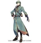  1boy 88_taho armor fire_emblem fire_emblem:_seima_no_kouseki fire_emblem_heroes full_body gloves green_eyes green_hair innes looking_at_viewer male_focus official_art short_hair smile solo 