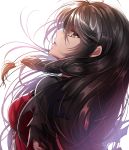  1girl black_choker black_hair breasts choker hanasaki_mahiru long_hair looking_at_viewer solo tales_of_(series) tales_of_berseria torn_clothes velvet_crowe very_long_hair yellow_eyes 