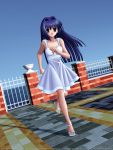  blue_hair dress kanon long_hair minase_nayuki running sandals shananoteikoku 
