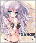  blue_eyes dancer ichiyou_moka long_hair original silver_hair swimsuit twintails 