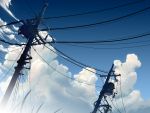  clouds highres power_lines scenery sky 