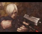  fingerless_gloves gloves gun handgun laser_sight leon_s_kennedy male pistol resident_evil resident_evil_4 semiautomatic unagi_(sougansouji) weapon 