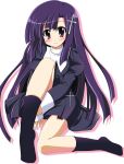  kannagi long_hair purple_hair sen sen_(astronomy) socks zange 