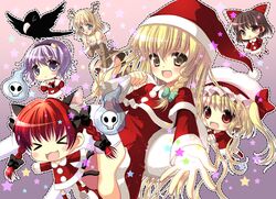  alice_margatroid capelet christmas flandre_scarlet futaba futaba_miwa hakurei_reimu kaenbyou_rin kirisame_marisa komeiji_satori reiuji_utsuho reiuji_utsuho_(bird) santa_costume touhou 