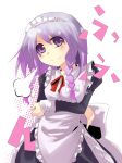  hairband izayoi_sakuya maid man-tan nanatsu purple_eyes ribbon ribbons short_hair silver_hair touhou violet_eyes 