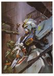  battle_damage cable char&#039;s_counterattack char's_counterattack damage damaged gundam highres jegan mecha nu_gundam scan spacesuit takani_yoshiyuki wires yoshiyuki_takani 