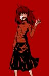 bad_id blood monochrome red red_background skirt solo sycamore tongue tsukihime warcueid