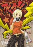  blonde_hair cargo_pants delinquent gloves graffiti navel red_eyes short_hair spray_paint t-shirt tony_(chikaku_kabin) 