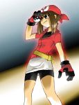 1girl bandanna bike_shorts haruka_(pokemon) onnaski poke_ball pokemon pokemon_(game) pokemon_(manga) pokemon_rse sapphire_(pokemon) short_hair solo 
