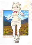  10s alpaca_ears alpaca_suri_(kemono_friends) animal_ears blonde_hair blush breasts fur_collar fur_trim hair_over_one_eye highres kemono_friends long_sleeves multiple_girls open_mouth short_hair smile tail 