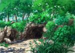  absurdres cave commentary day forest grass highres hirota_(masasiv3) nature no_humans path pokemon road rock scenery tree 