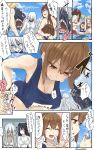  6+girls alternate_breast_size ball bikini black_hair blonde_hair blue_eyes bra breasts brown_hair cleavage closed_eyes collarbone double_bun dress folded_ponytail giantess highres ikazuchi_(kantai_collection) inazuma_(kantai_collection) indoors innertube iowa_(kantai_collection) kantai_collection large_breasts light_cruiser_oni locker locker_room long_hair multiple_girls one_eye_closed open_mouth outdoors partially_submerged ponytail school_swimsuit shinkaisei-kan short_hair size_difference sleeveless sleeveless_dress straight_hair submarine_hime swimming swimsuit translation_request trembling underwear uru_(uru0000) wading white_bikini white_bra white_dress white_hair yamato_(kantai_collection) 