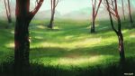  commentary day forest grass highres mclelun nature no_humans outdoors scenery shadow signature tree 
