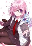  fate/grand_order glasses pink_eyes pink_hair shielder_(fate/grand_order) short_hair 