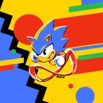  1boy 90s animal_ears flat_color gloves grin kaigetsudo motion_blur nose retro running smile solo sonic sonic_mania sonic_the_hedgehog spiky_hair 