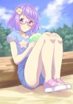  nanakura_koharu purple_eyes shirt short_hair violet_hair 