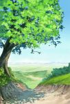  blue_sky bush day grass horizon noshi outdoors path plant road roots scenery shade sky tree valley 